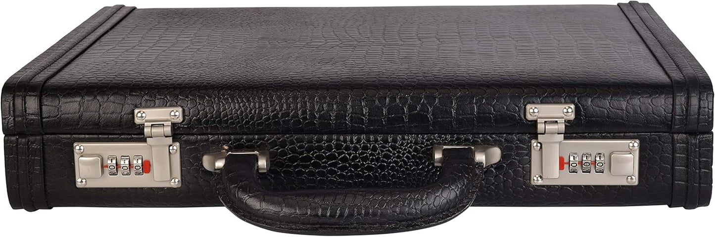 Full Grain Leather Briefcase Attache Case For Unisex Size L17xW3xH12 Inches Briefcase Bag