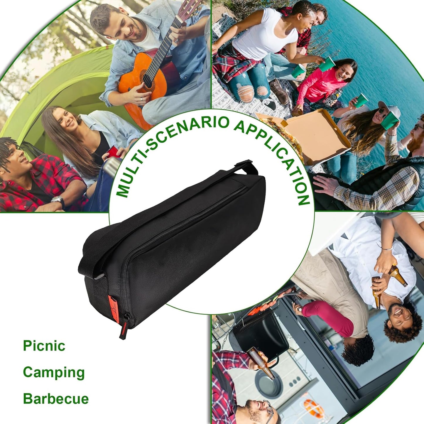 Grill Tool Organizer, BBQ Tool Storage Bag - 20" Heavy-Duty Storage Bag Waterproof 600D Oxford, Folding Design Gift for Camping, Tailgates, Outdoor BBQ Parties (20" Lx6 Wx5 H)