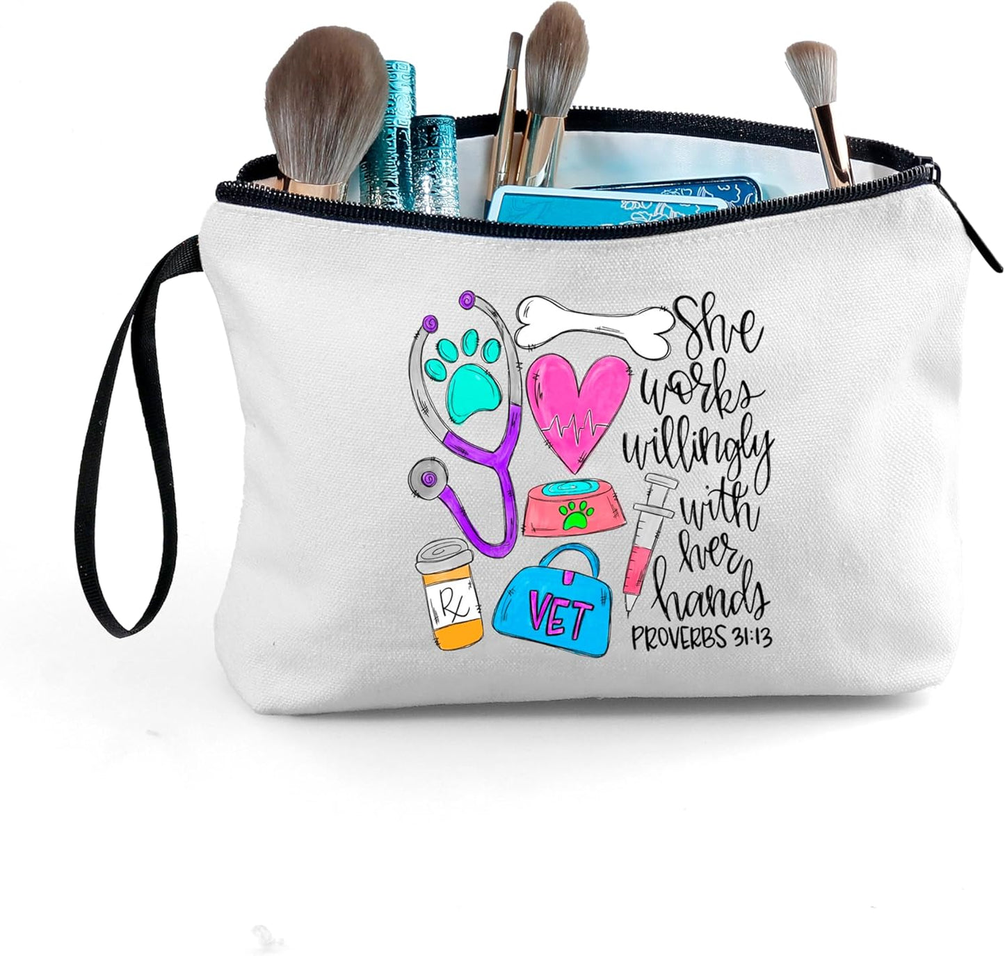 SEAMOON Vet Tech Med Future Veterinarian Thank You Appreciation Gifts Makeup Bag Cosmetic Bag