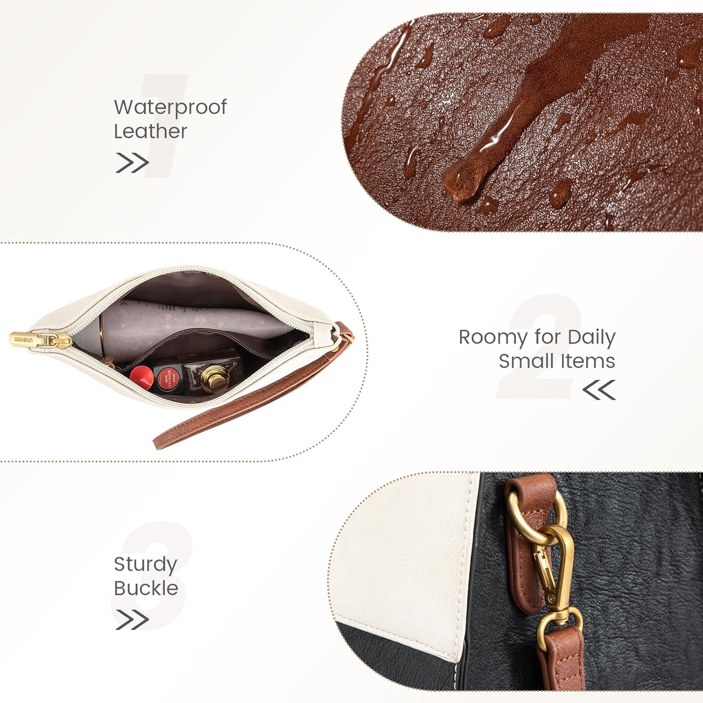 LOVEVOOK Laptop Bag for Women, 15.6 Inch Laptop Tote Bag, Vintage Leather Work Bags for Women, Waterproof Computer bag with Clutch Purse, Large Capacity Briefcase, Business Office Bag