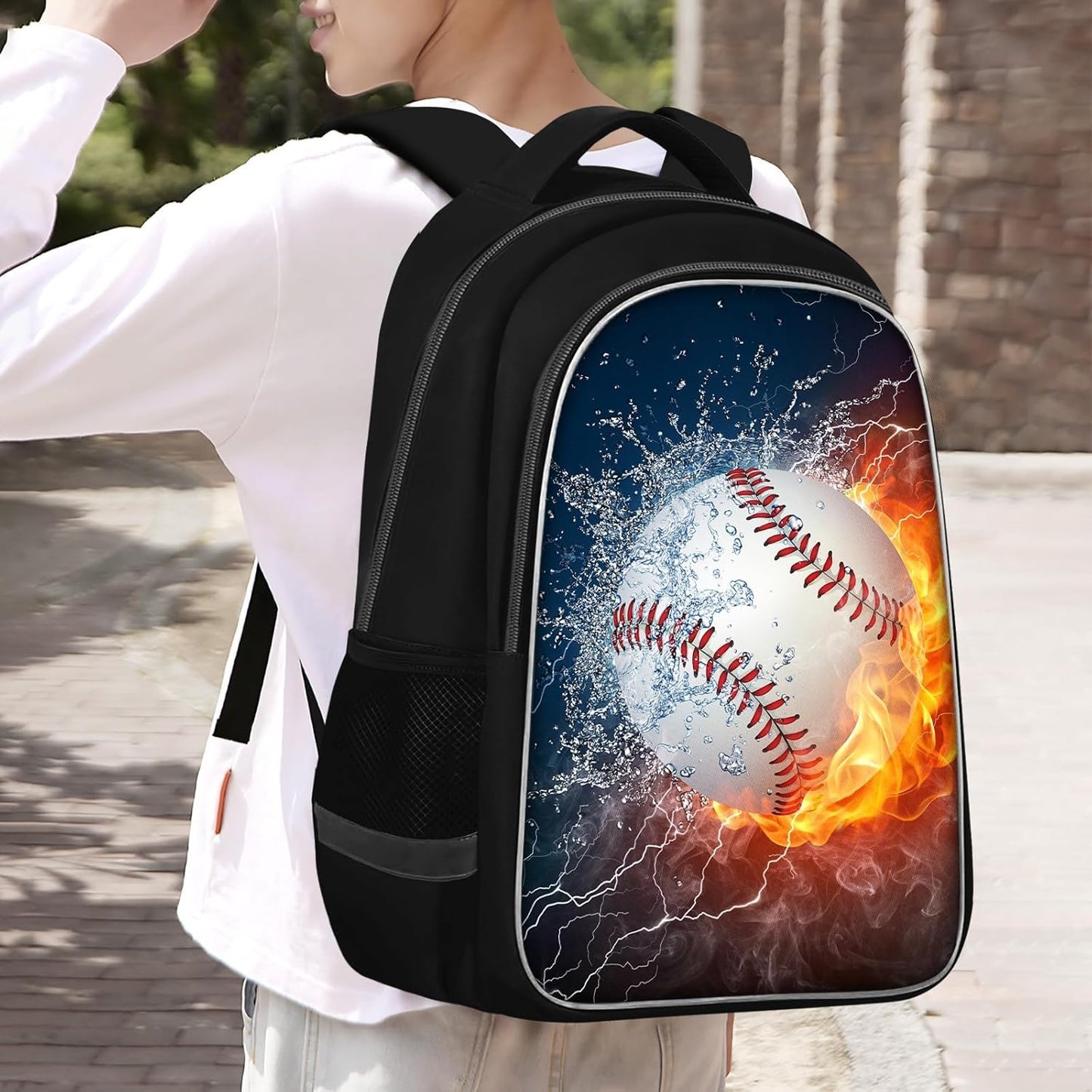School Backpack for Boys - Baseball Boys Backpack for Kids Children Elementary Middle School - 17 Inch Sport Bookbag Travel Back Pack for Ages 6-14