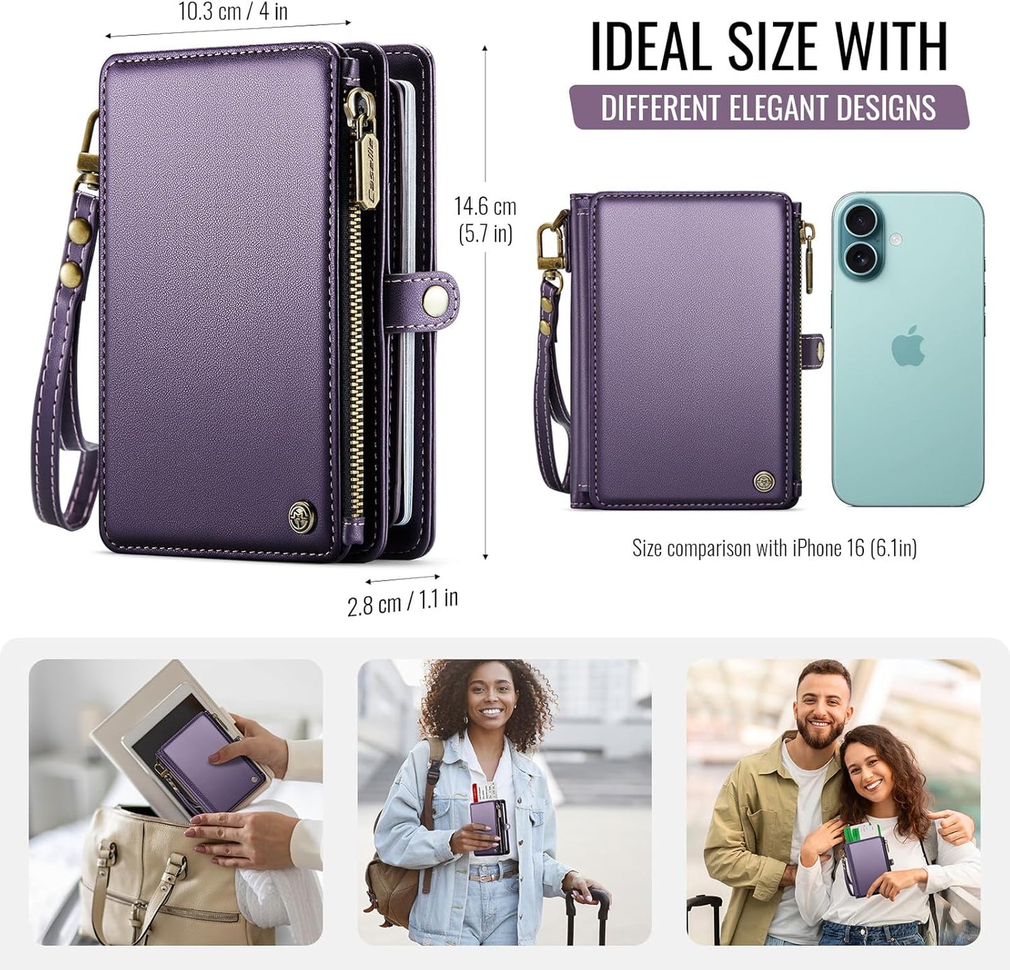 ASAPDOS Passport Holder Wallet Case Wallet for Men Women Purple