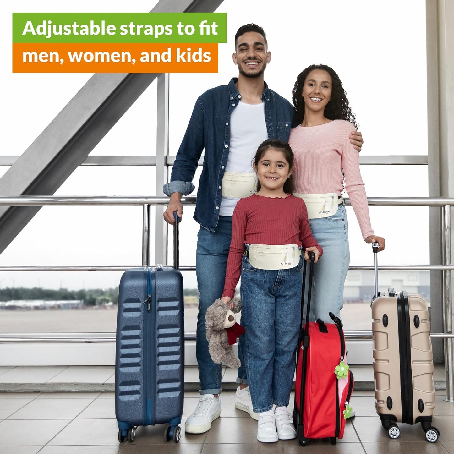 Boxiki Travel Money Belt with RFID Sleeves Set - Secure Travel Pouch and RFID Card Holder to Protect Cash, Credit Cards and Travel Documents for Men and Women