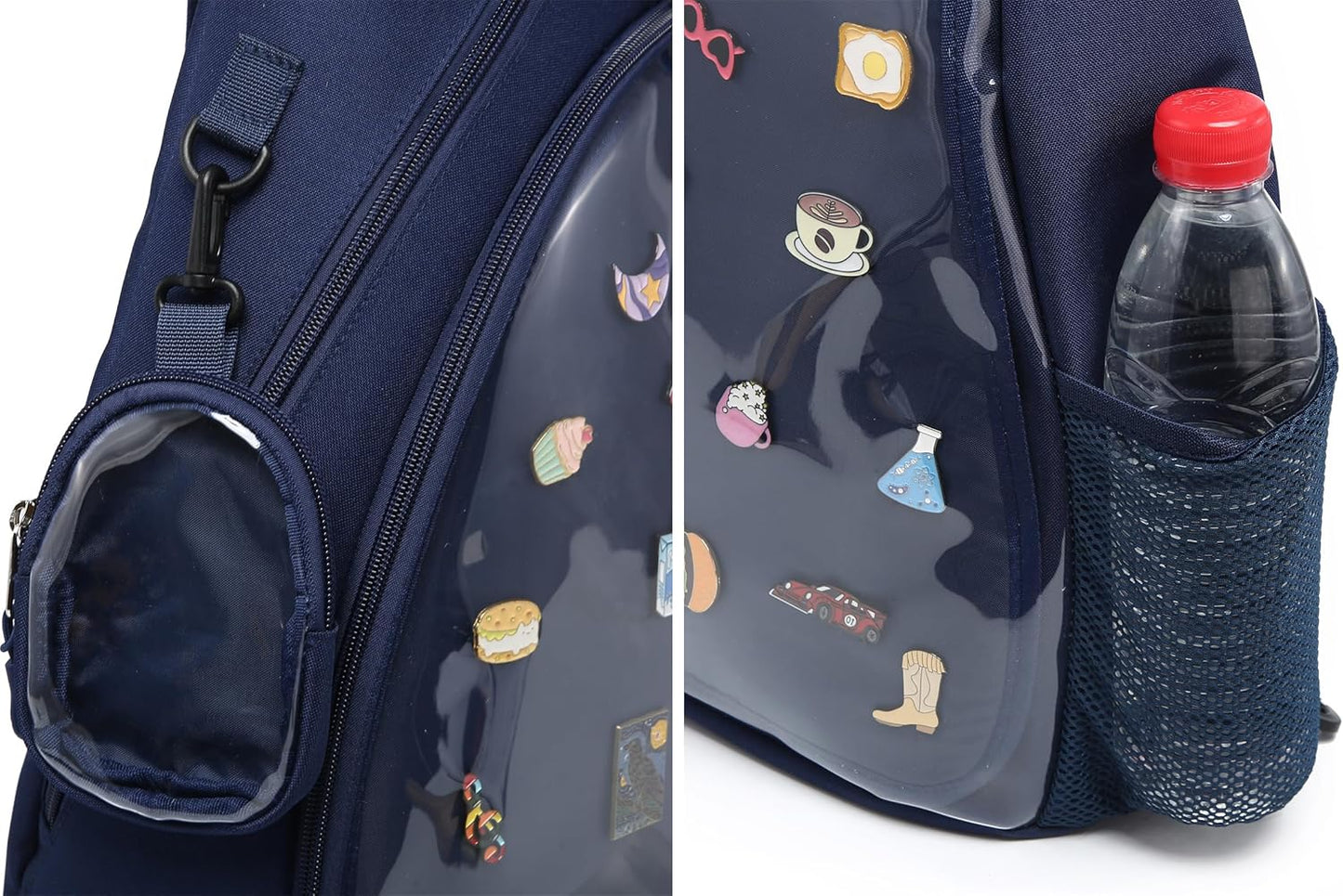 Oxford Ita Bag Kawaii Pin Display Chest Pack Single Shoulder Bag Sport Backpack Hiking Daypack, Large