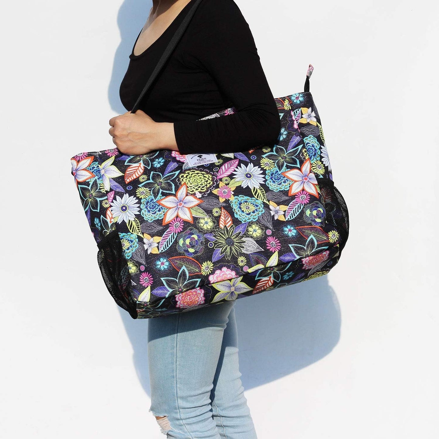 LARGE BEACH BAG Water Resistant Lightweight 20 inch Women Oversize Tote Bag for Gym Beach Travel Pool Yoga Nurse