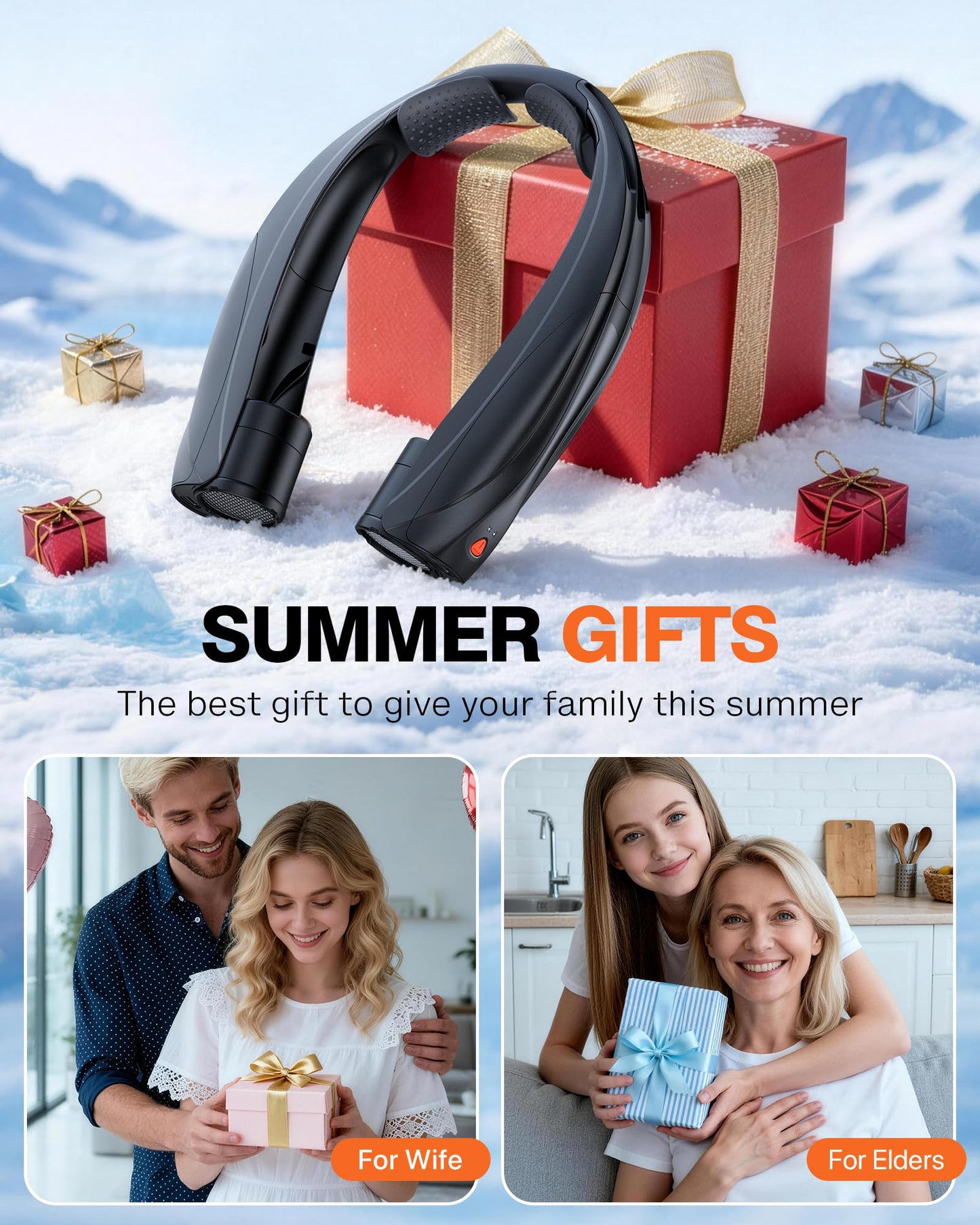 Vexolta Portable Neck Fan, 6000mAh Personal Fan, 360° Cooling Rechargeable Wearable Fan, 6 Speeds