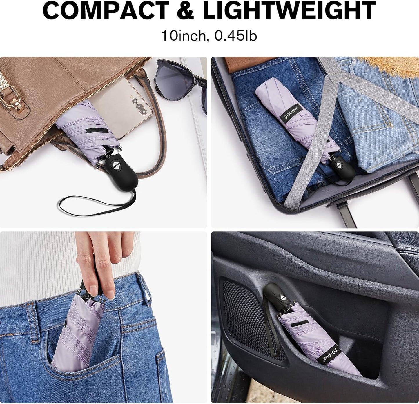 G4Free Mini Ultralight Umbrella UPF 50+ UV Protection Compact Lightweight Travel Umbrella Super