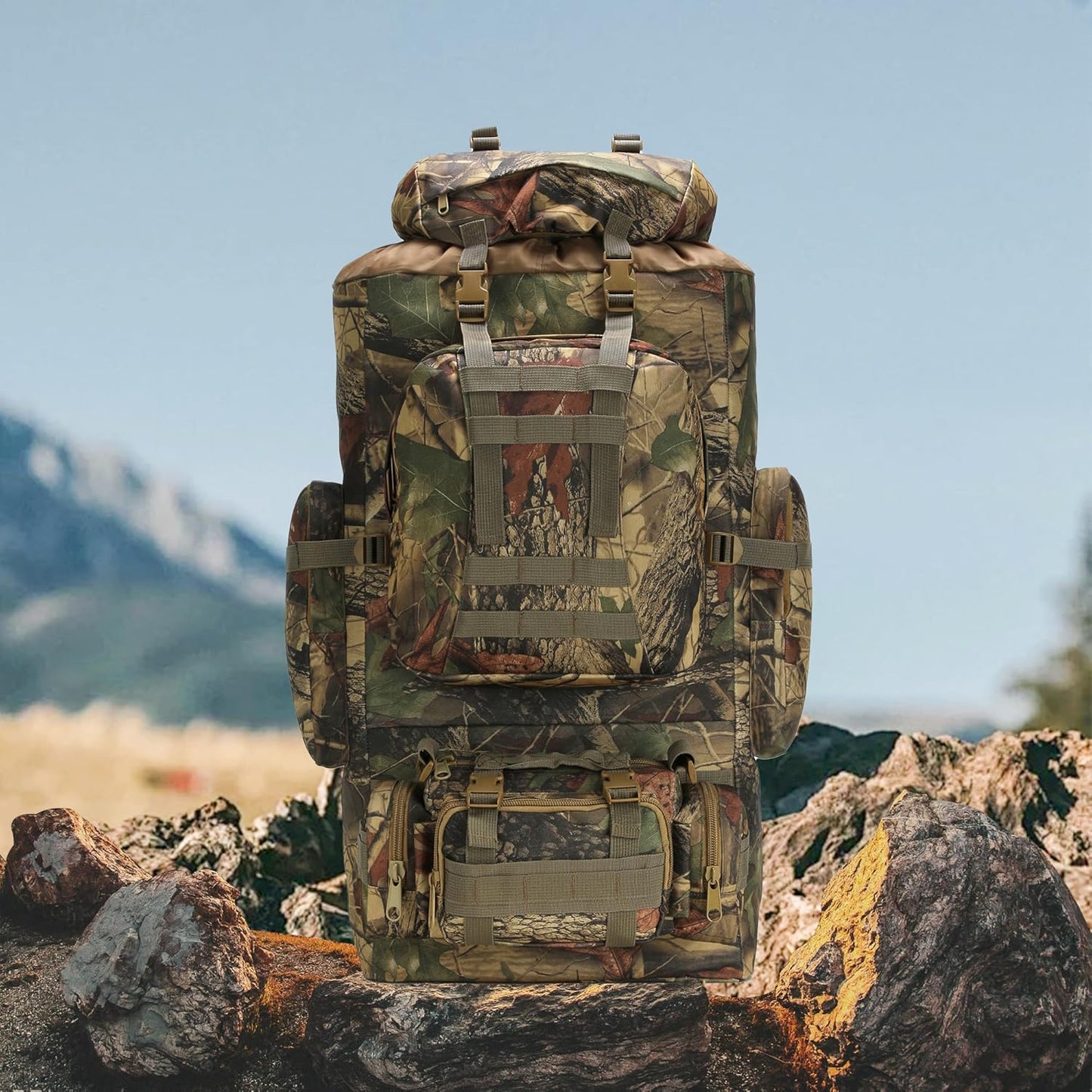 King'sGuard 100L Camping Hiking Backpack Molle Rucksack Military Camping Backpacking Daypack