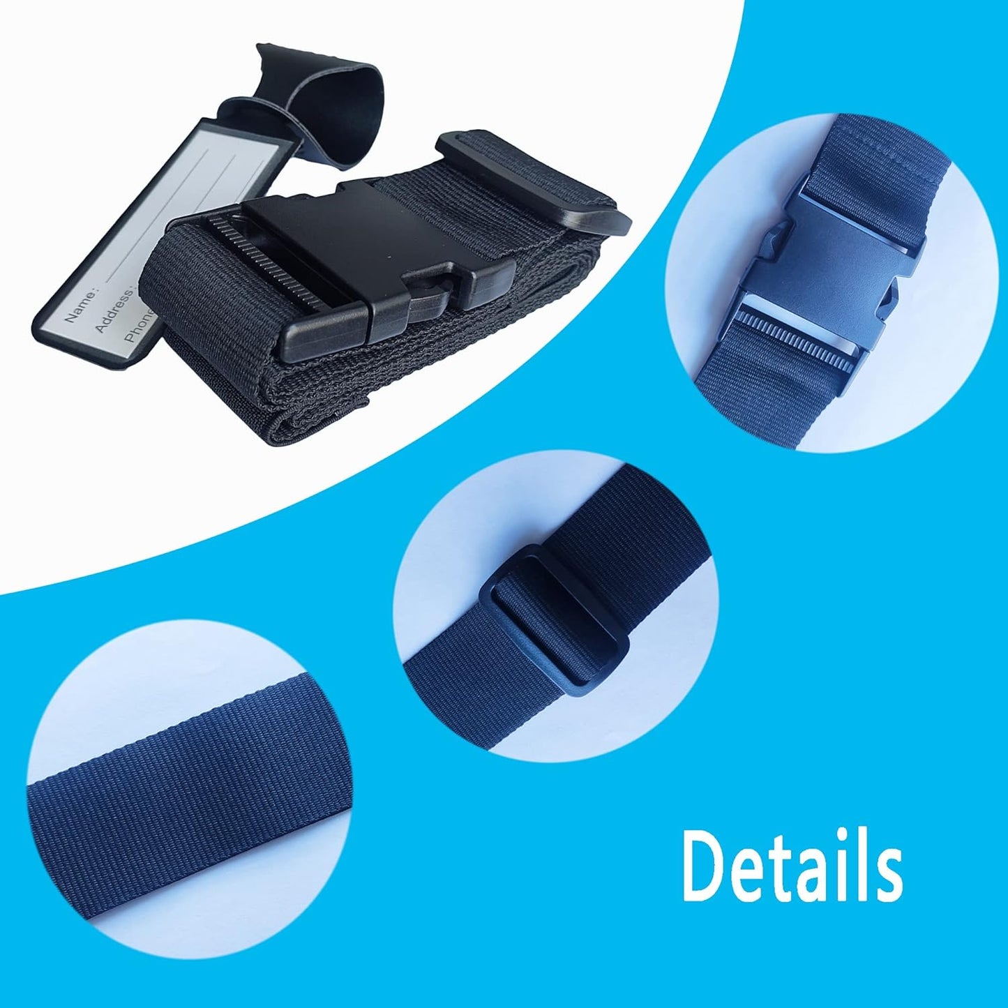 Travel Belt for Luggage Straps Over Handle for Add a Bag for Carry On Suitcases with a Tag Airport Travel Accessories for Fashionable Person