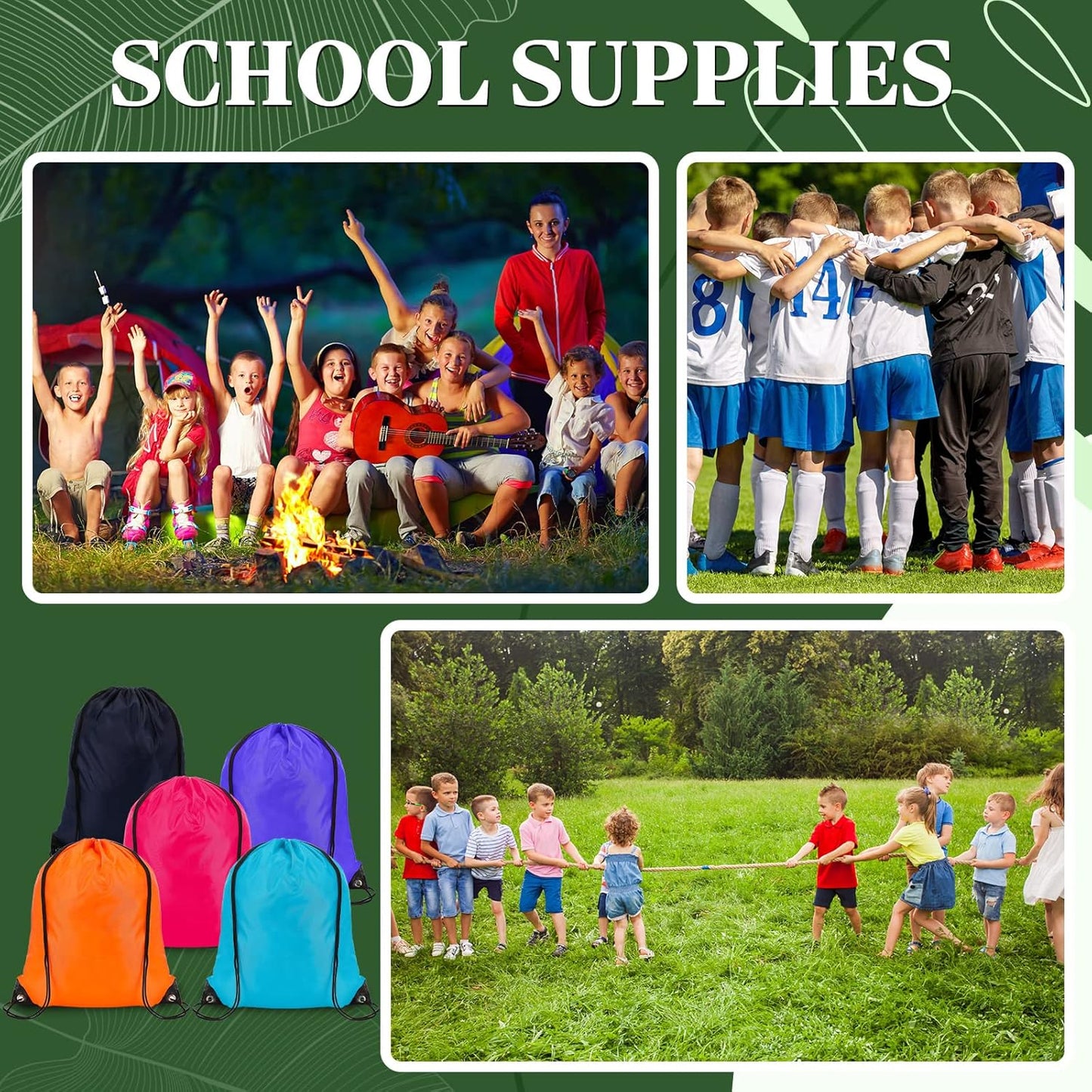 LEIFIDE 200 Pcs Drawstring Bags Bulk, Drawstring Backpack Bulk, Nylon Draw String Pack Sport String Bag, for Homeless Care(Multicolor)