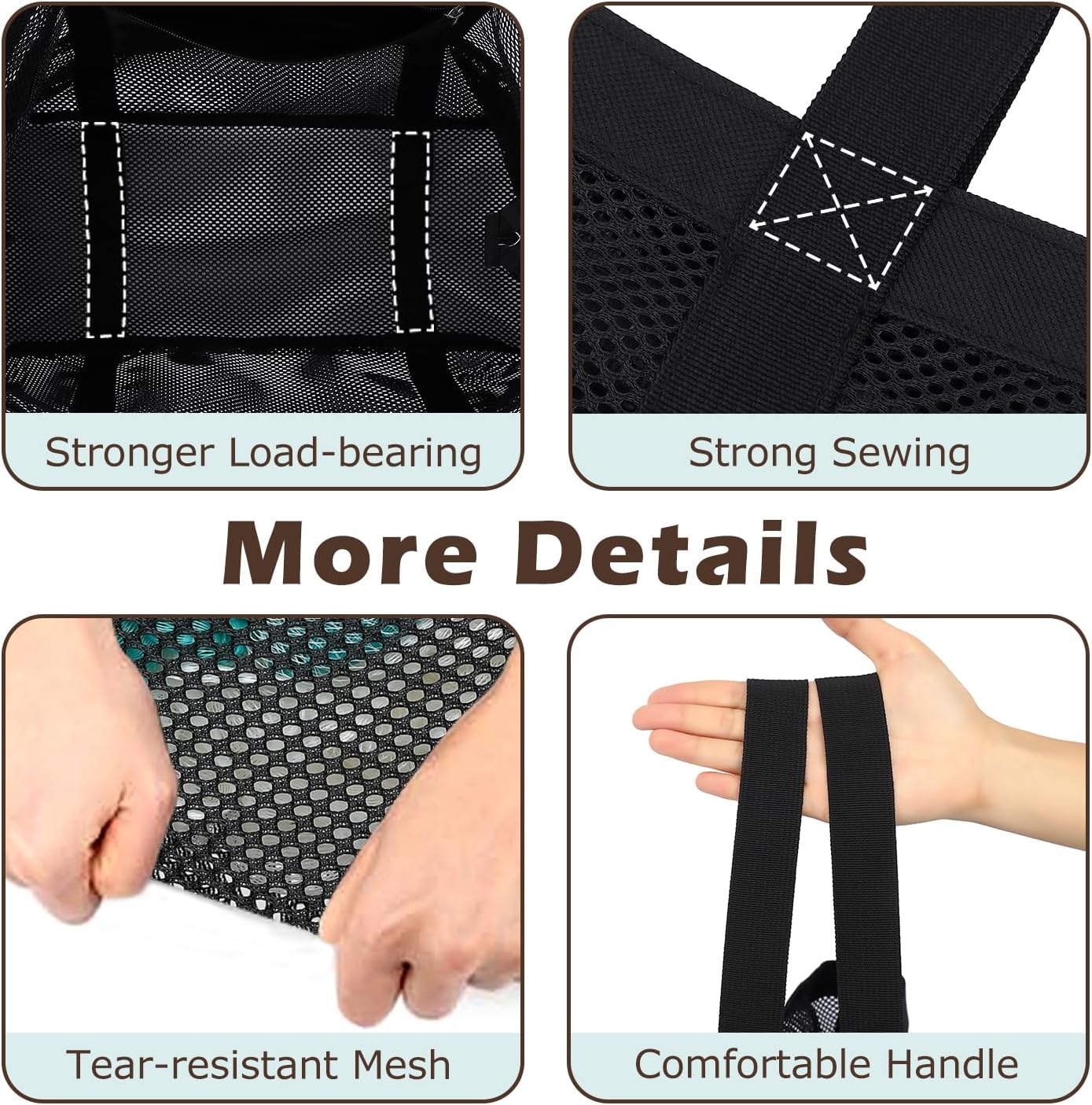 Mesh Beach Bag, Large Beach Tote with Zipper Pocket for Family Pool Bag for Toys & Vacation Essentials