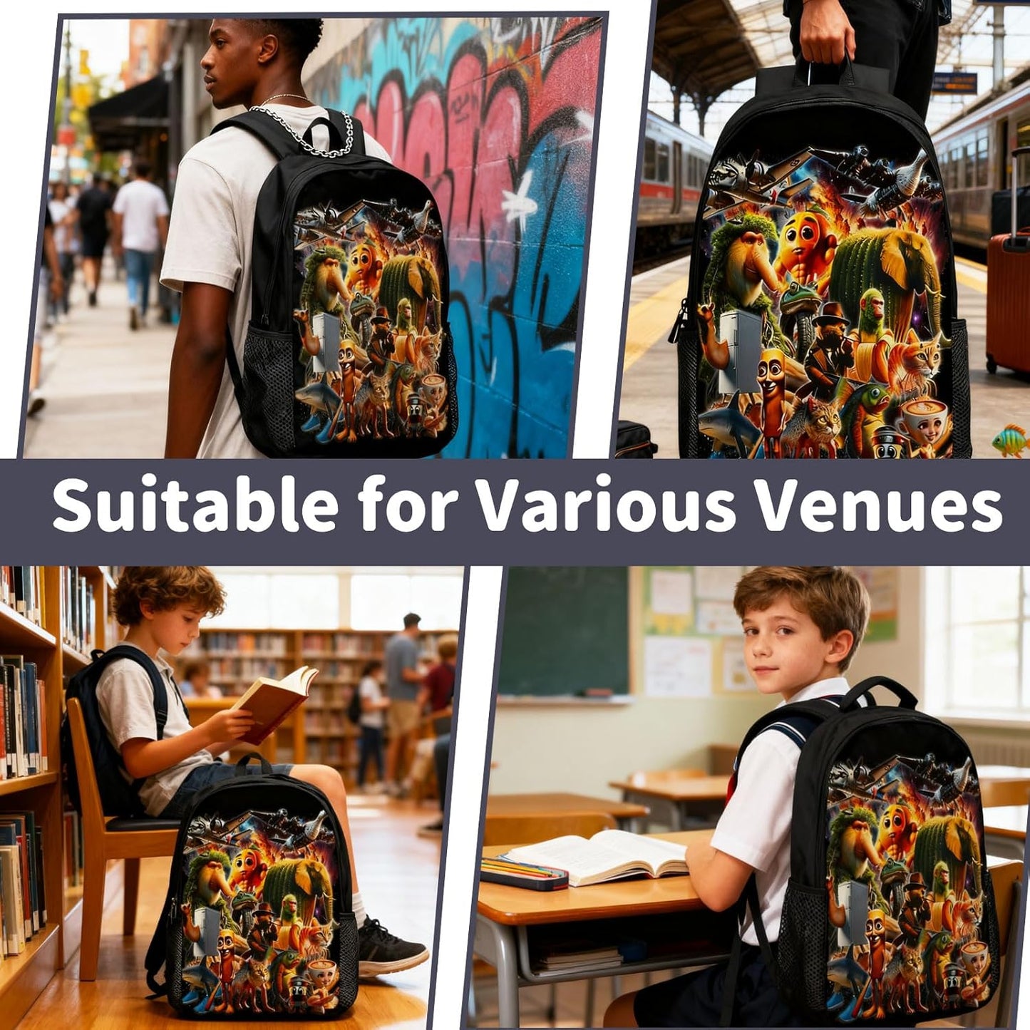 Merch Casual Backpack – Tralalero-Tralala Large Waterproof Lightweight Daypack