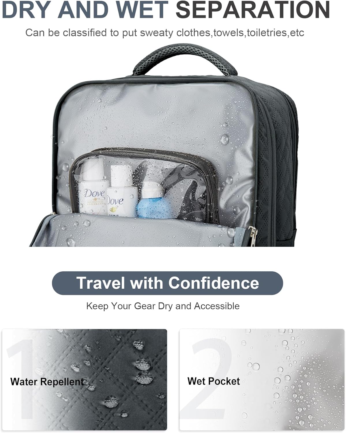 WONHOX Large Travel Backpack Carry on Flight Approved Laptop Work Business Backpack for Women Men Mochila de Viaje