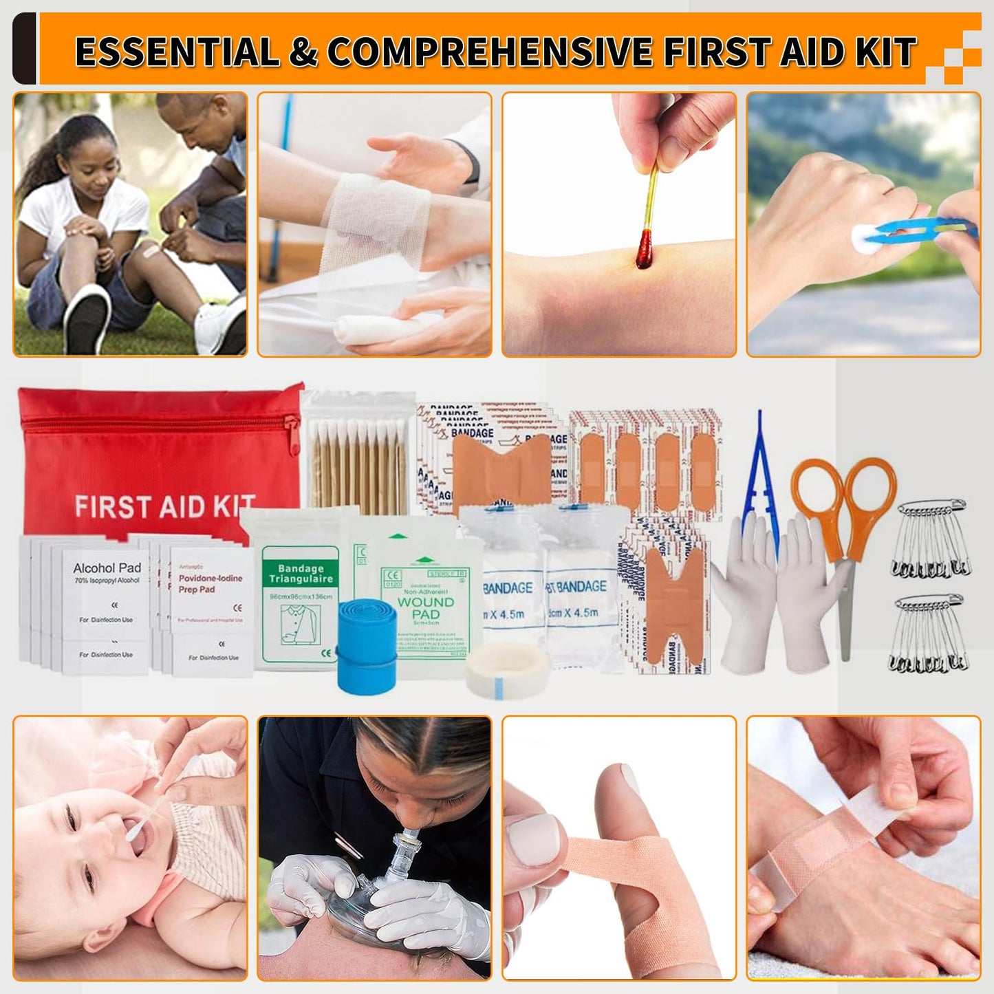 Survival Kit, Gifts for Men Women Teen Boys, 252 pcs Survival Gear and Equipment Mini First Aid Kit