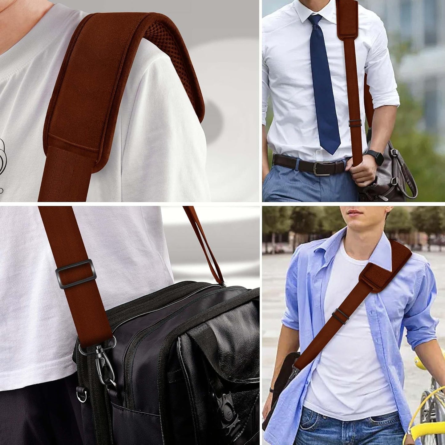 60 Inch Shoulder Strap, Ultra-Thick and Padded with Metal Swivel Hooks for Laptop Messenger and Crossbody Canvas Bags