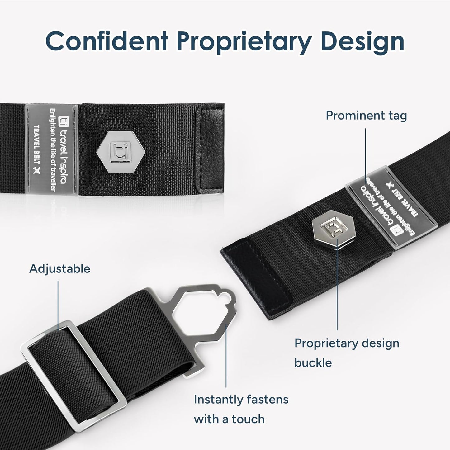 Travel Inspira Travel Belt for Luggage - Stylish & Easy-to-Use Elastic Strap for Suitcases & Carry-On Bags, Adjustable for Secure Travel