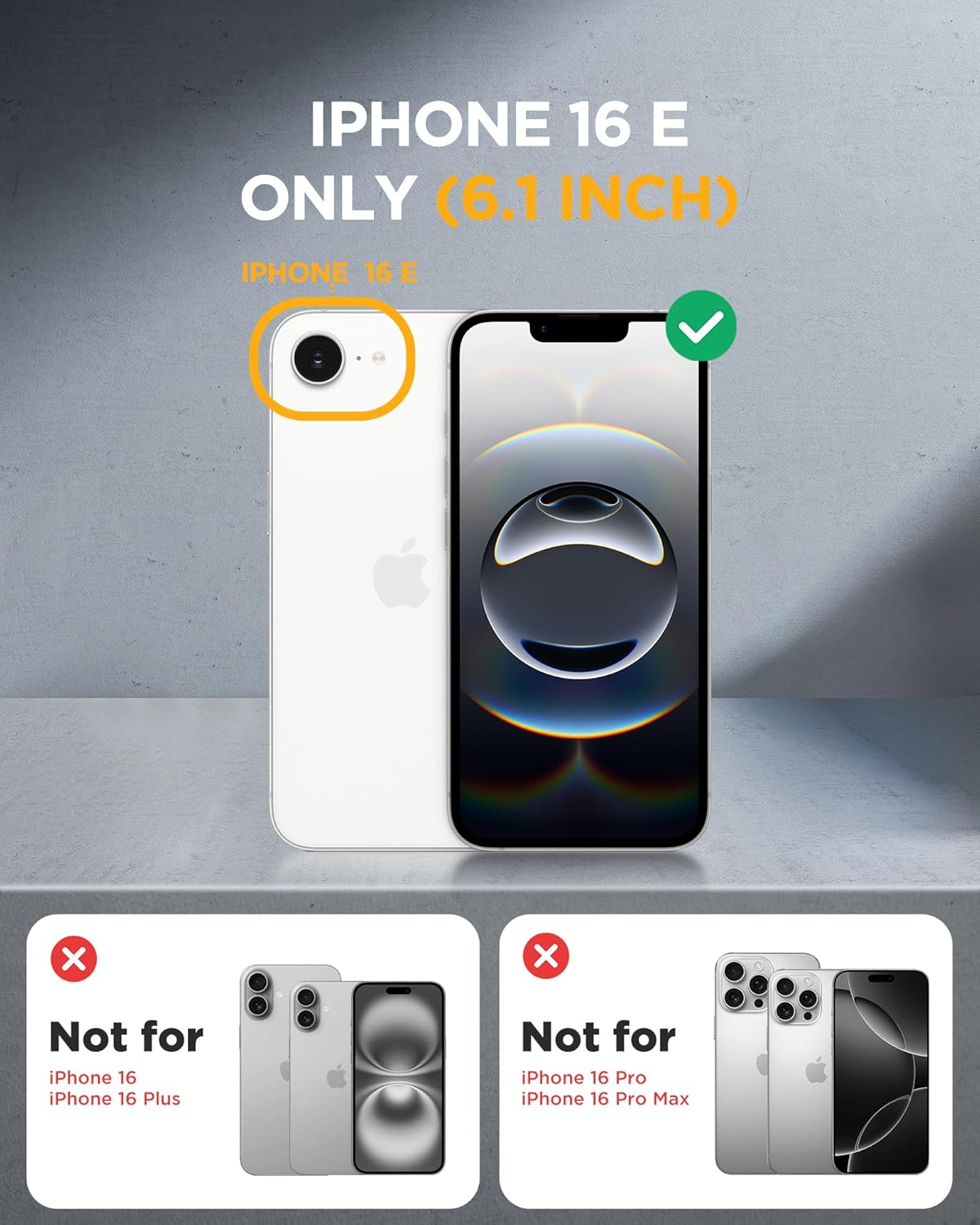 Miracase Magnetic for iPhone 16e Case Full-Body Phone with Built-in Glass Screen Protector