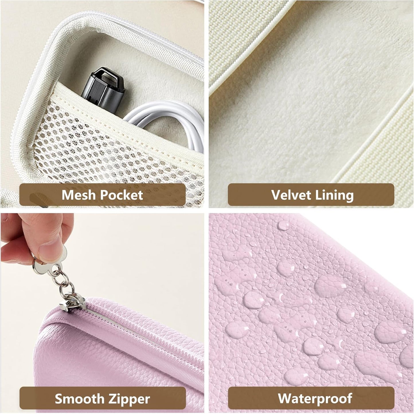 Digital Camera Case for CAMKORY, KODAK PIXPRO FZ45/FZ55, Canon IXUS 285 HS, Lecran, Small Travel Compact Camera Holder with Mesh Pocket for Accessories SD Card (Purple)