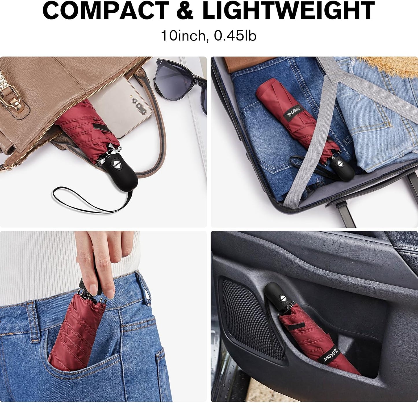 G4Free Mini Ultralight Umbrella UPF 50+ UV Protection Compact Lightweight Travel Umbrella Super Slim Small Portable Automatic Open and Close,40 Inch