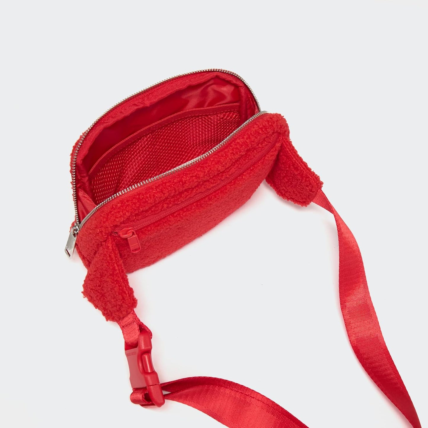 Pander Large 2L Fanny pack Everywhere Fleece Belt Bag for Women and Men with Adjustable strap Belt. (Red)