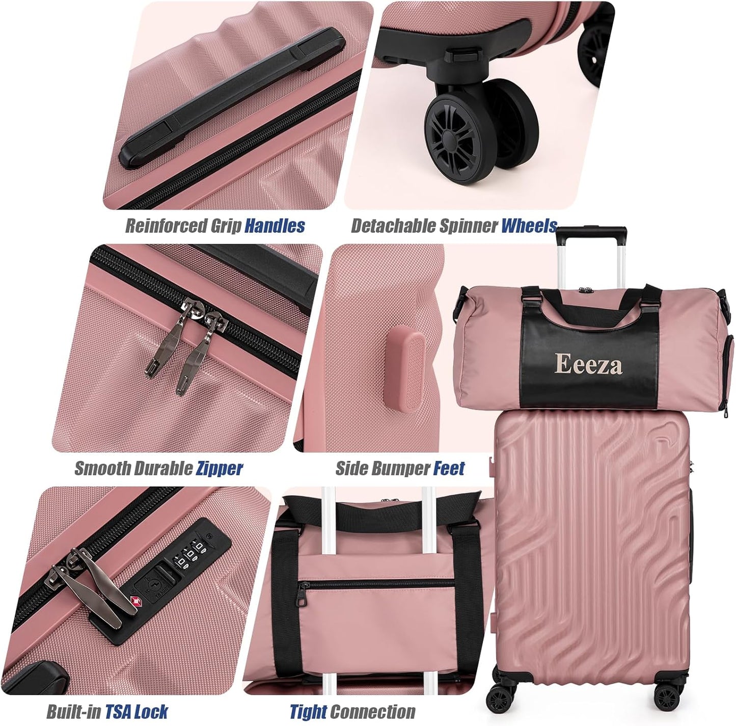 Luggage Sets Suitcase Sets 5 Piece Luggage Sets Suitcase with ABS Hard Shell Lightweight TSA Lock