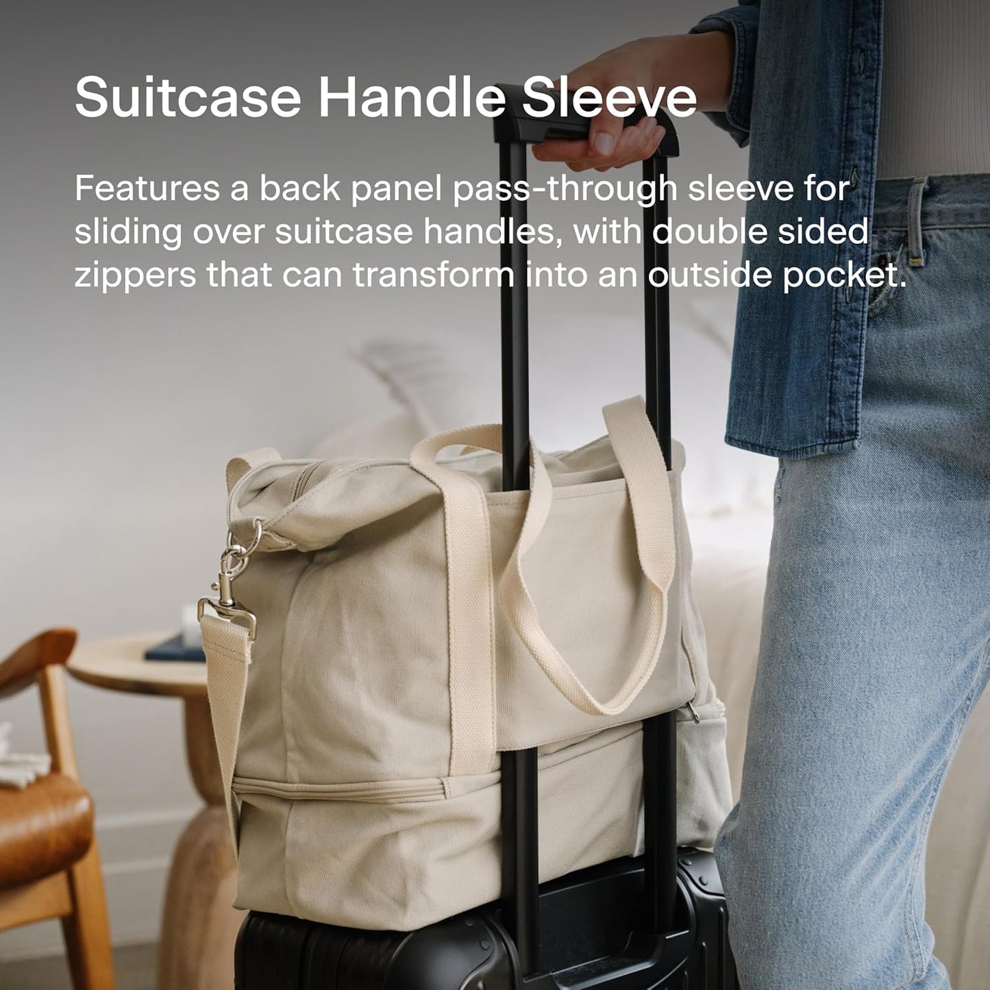 Lo & Sons Catalina Deluxe Tote - Spacious Canvas Travel & Everyday Bag With Shoe Compartment, Luggage Sleeve, Padded Strap