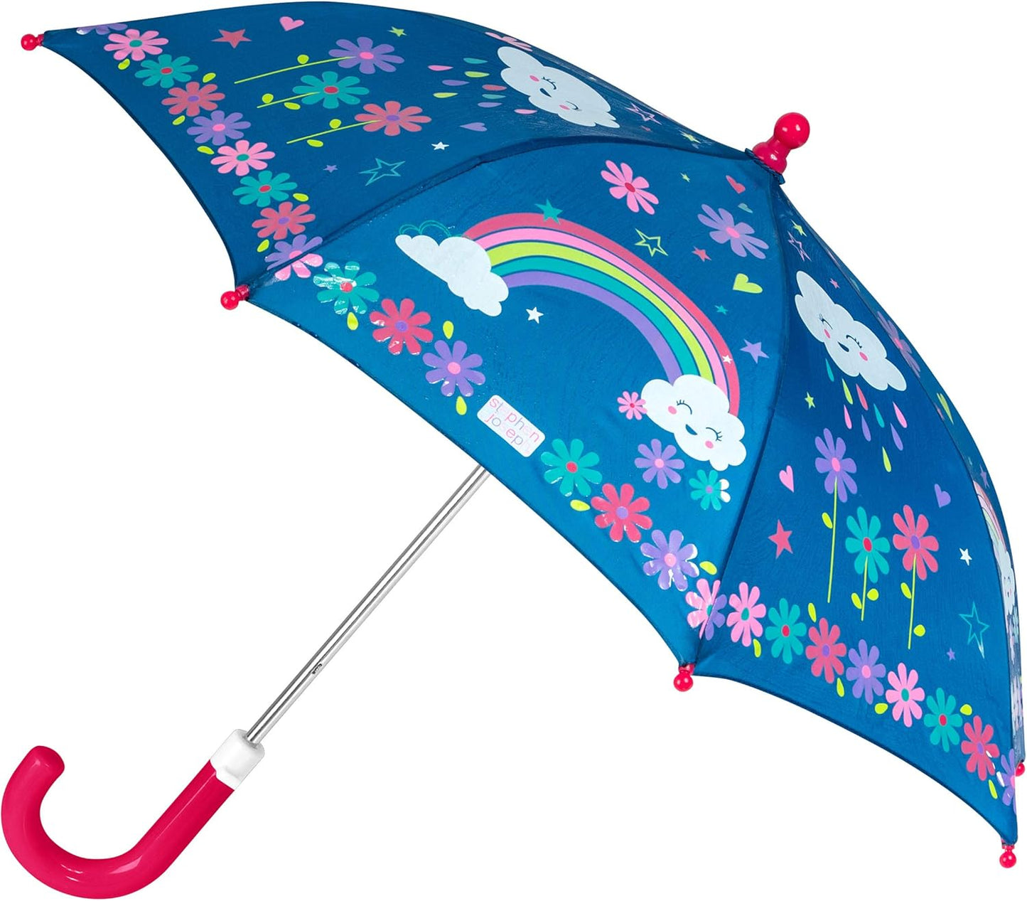 Stephen Joseph Kids' Color Changing Wet Dry Umbrella, Water reacting, Pinch Free Umbrellas for Rain Children's Umbrella, BUTTERFLY, 23"X29