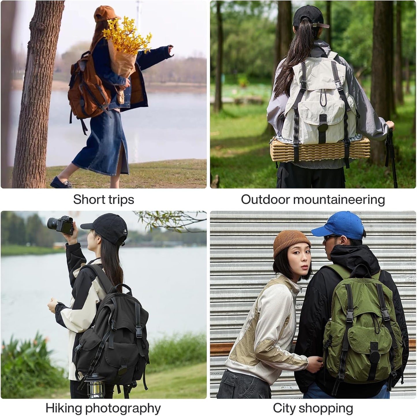 mixi Travel Backpack for Women Men, 18 Inch Carry On Laptop Backpack Flight Approved fits 16'' Laptop, Lightweight Waterproof Hiking Backpack Travel Outdoor Business Casual Daypack, Jungle Green