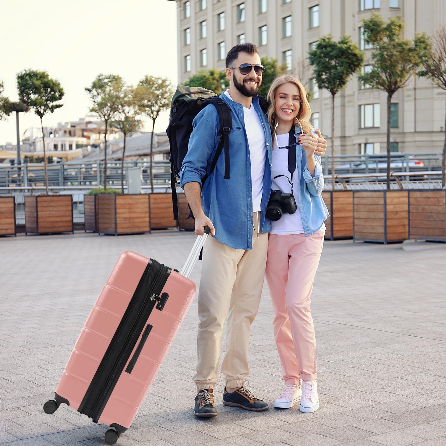 Sweetcrispy 20 Inch Carry On Luggage, Suitcase with Spinner Wheels