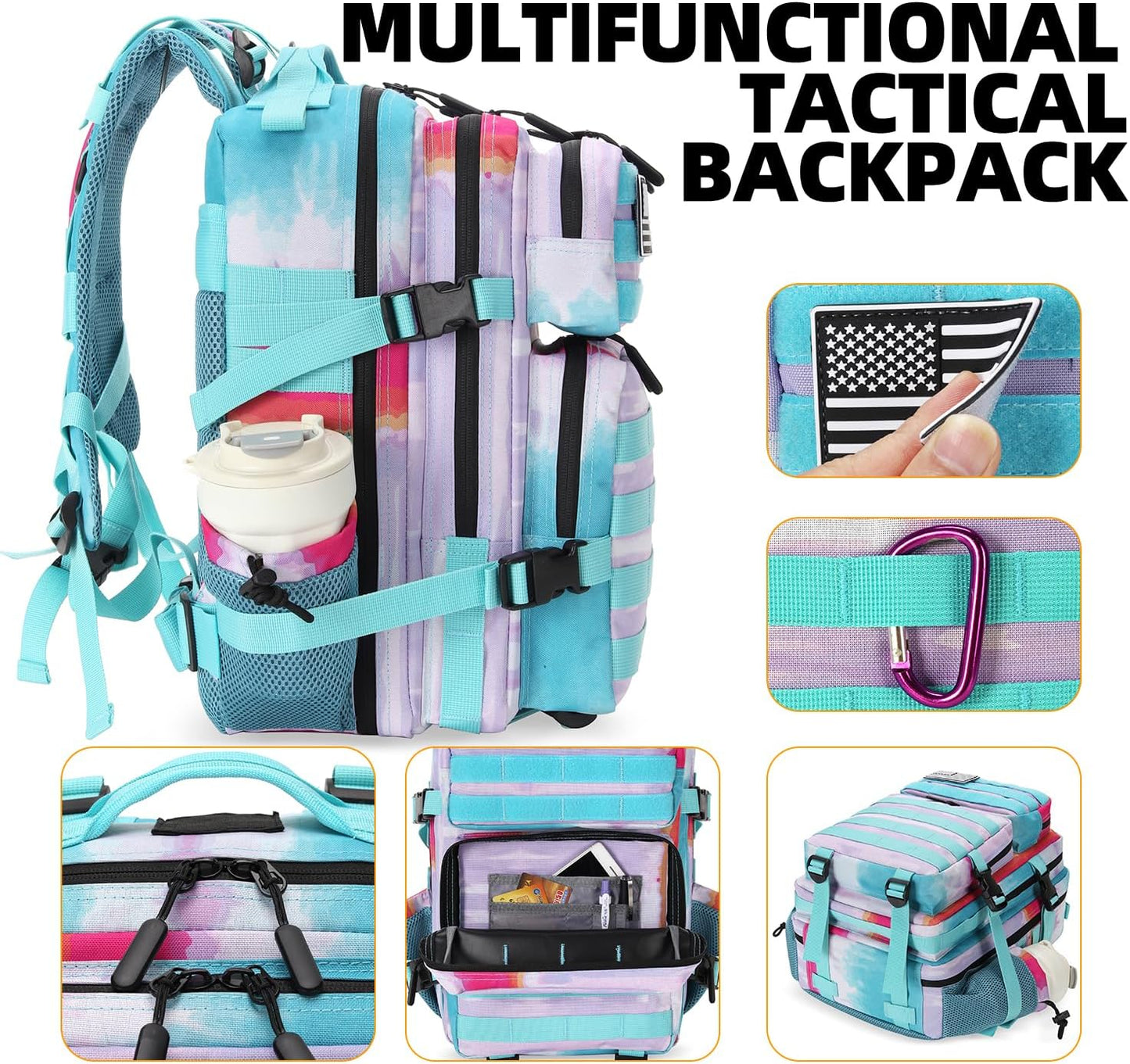 25L Tactical Military Backpack Small Travel Backpack for Men and Women Assault Pack Bug Out Bag