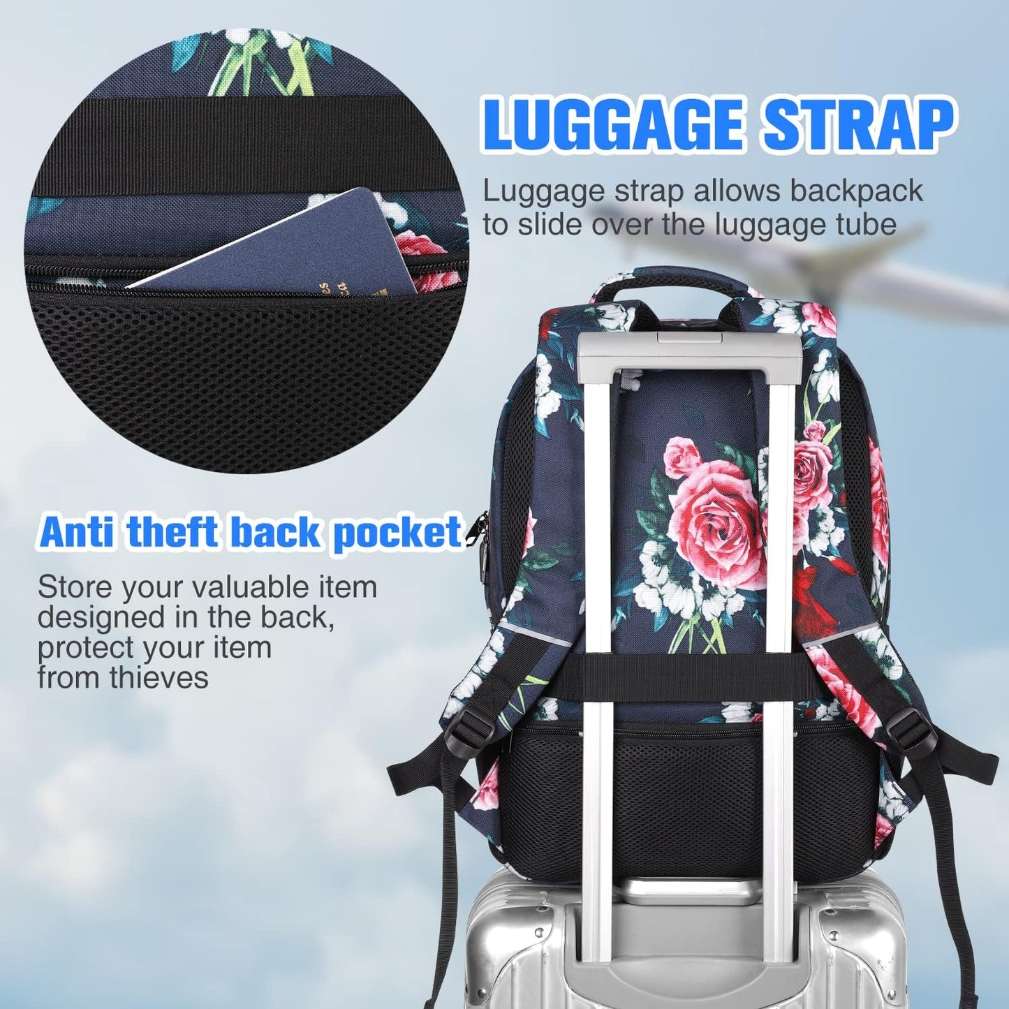 Paude Backpack for Women and Teen Girls,College Backpack Travel Laptop Bookbag for City Trip Office