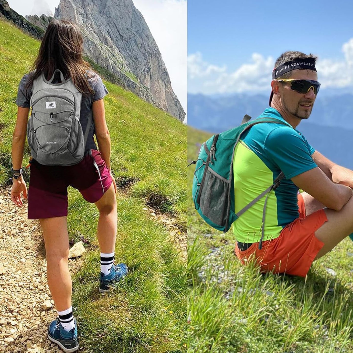 SKYSPER 15L/20L Foldable Hiking Backpack Lightweight Packable Travel Daypack with Chest Strap Small