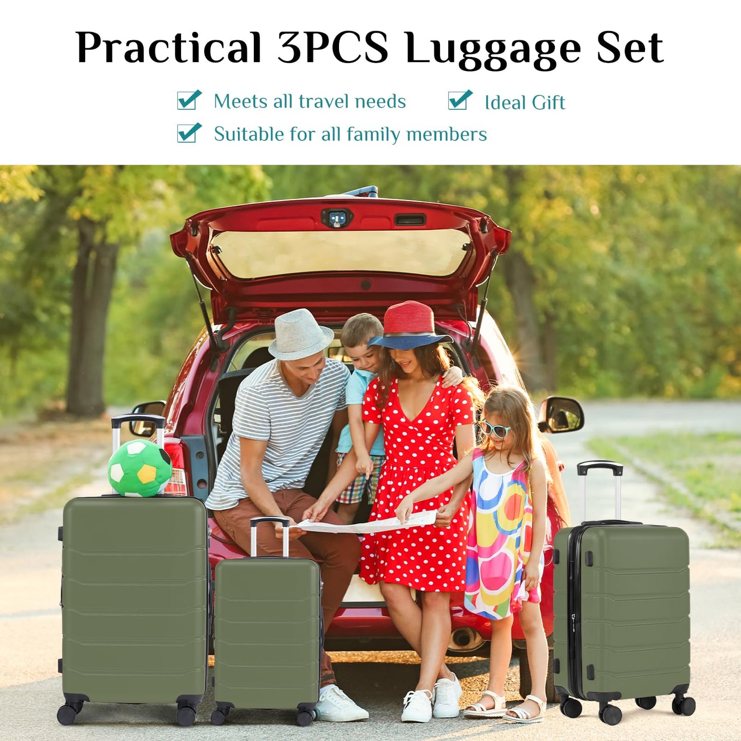 OLIXIS 20 Inch Carry-On Luggage, Hardside Suitcase with Spinner Wheels, Lightweight ABS Hard Shell