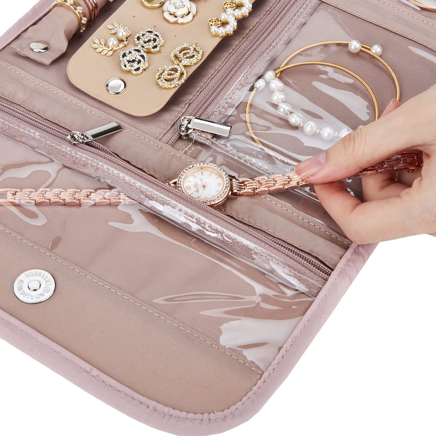 BELALIFE Travel Jewelry Case, Jewelry Organizer Roll for Accessories