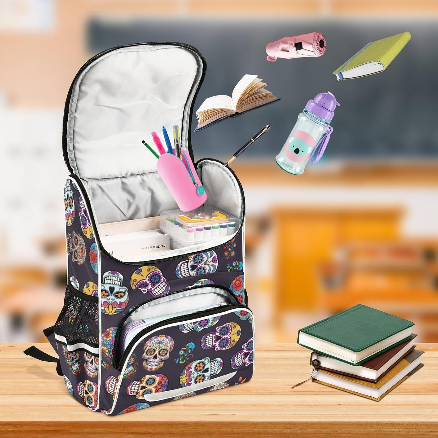 Mexico Sugar Skull Cute Backpack For Girls Kids Backpack Boys Teen School Bag Bookbag Travel Daypacks