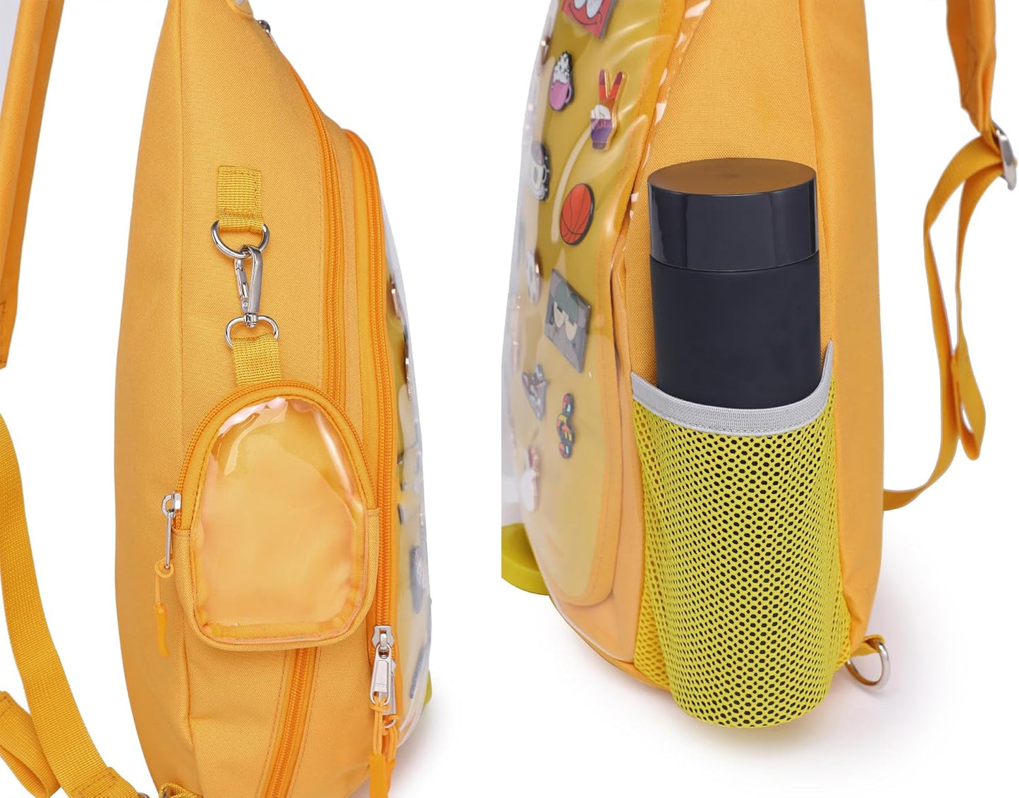 Oxford Ita Bag Kawaii Pin Display Chest Pack Single Shoulder Bag Sport Backpack Hiking Daypack, Medium