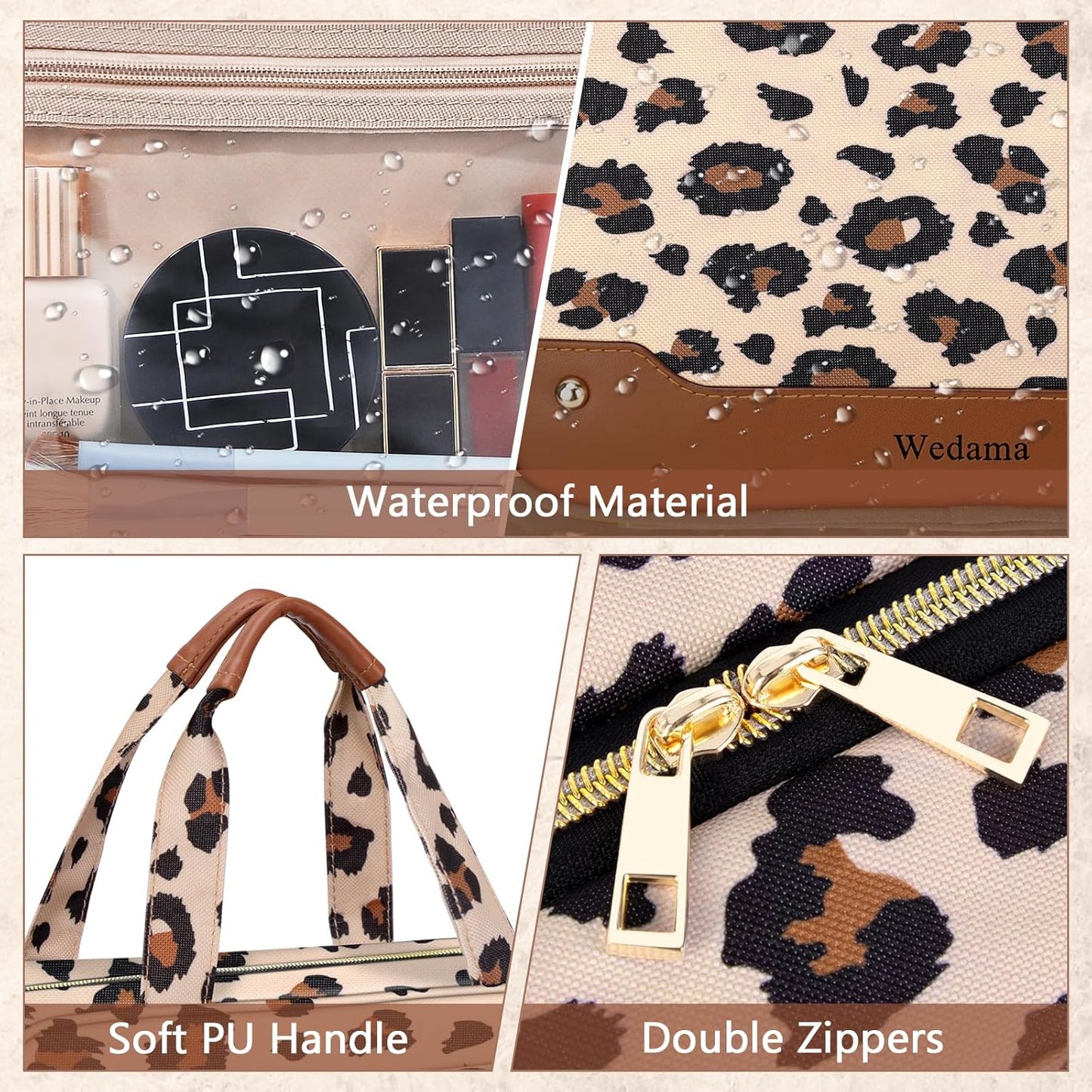 Wedama Toiletry Bag for Women, Hanging Travel Toiletry Bag with Jewelry Organizer Compartment Large