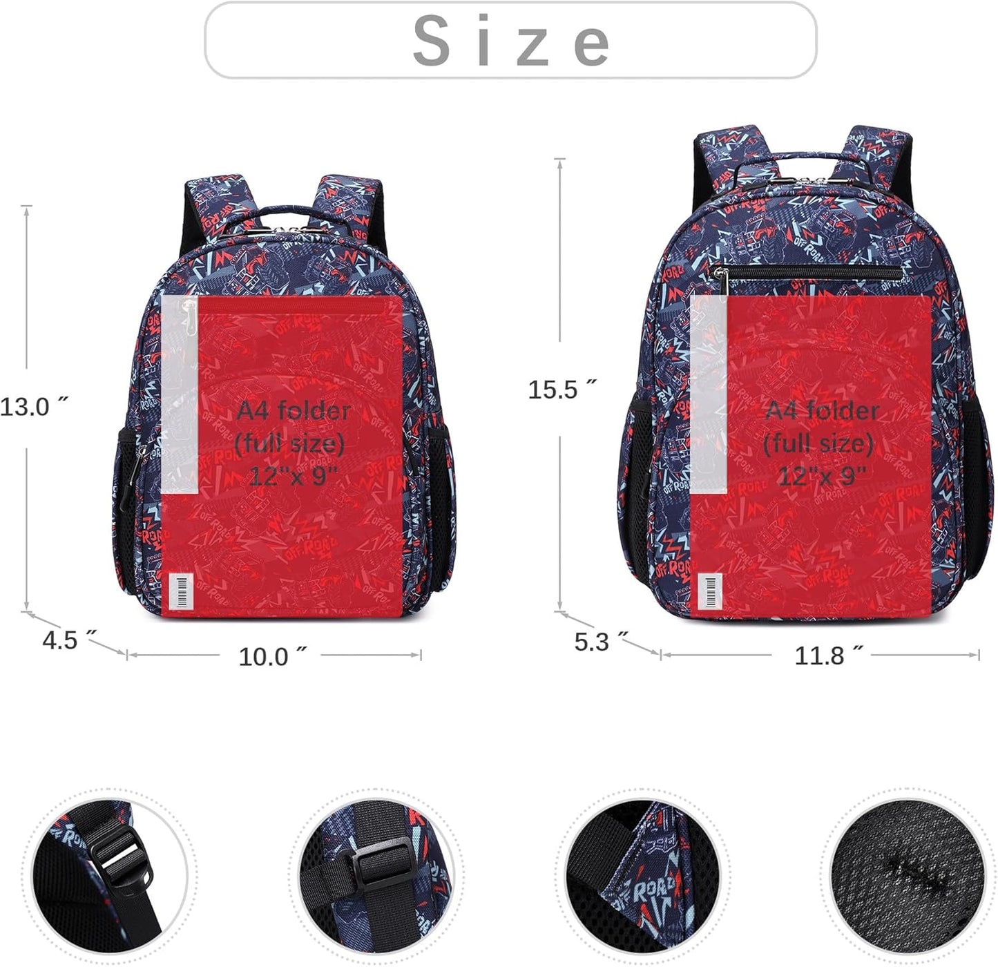 abshoo Cute Lightweight Kids Backpacks for Boys Kindergarten Elementary School Backpack for Boy ages 4-8 (Cars Navy Blue)