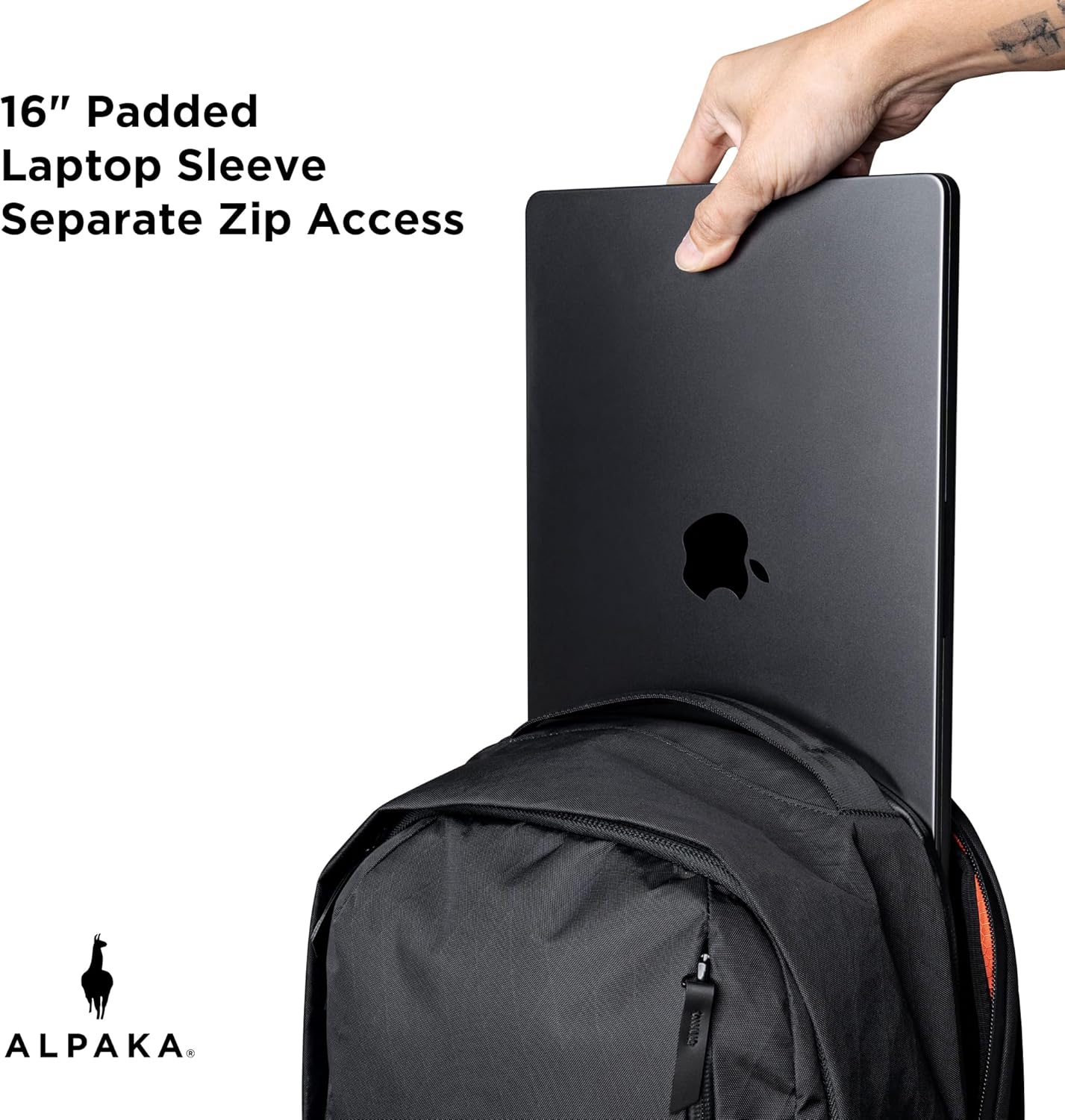 ALPAKA Metro Backpack Pro for Men - Fits 15.6" Laptop Business Travel Backpack with YKK Zippers, MOD Key Leash & Luggage Pass-through, Padded and Weatherproof X-pac Material Work Bag (Black)