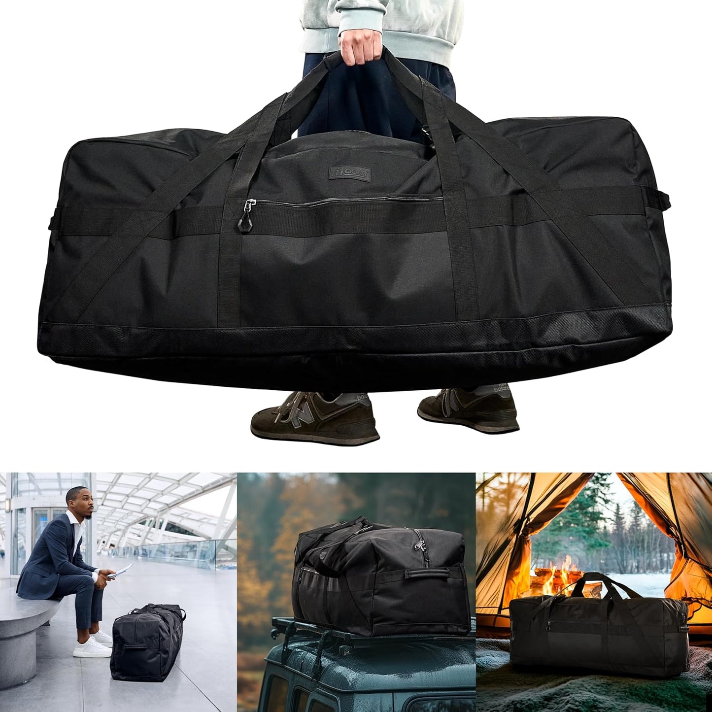 Fitdom 123L 42" Heavy Duty Extra Large Duffle with Upgrade Zipper, Durable & Water Resistant.