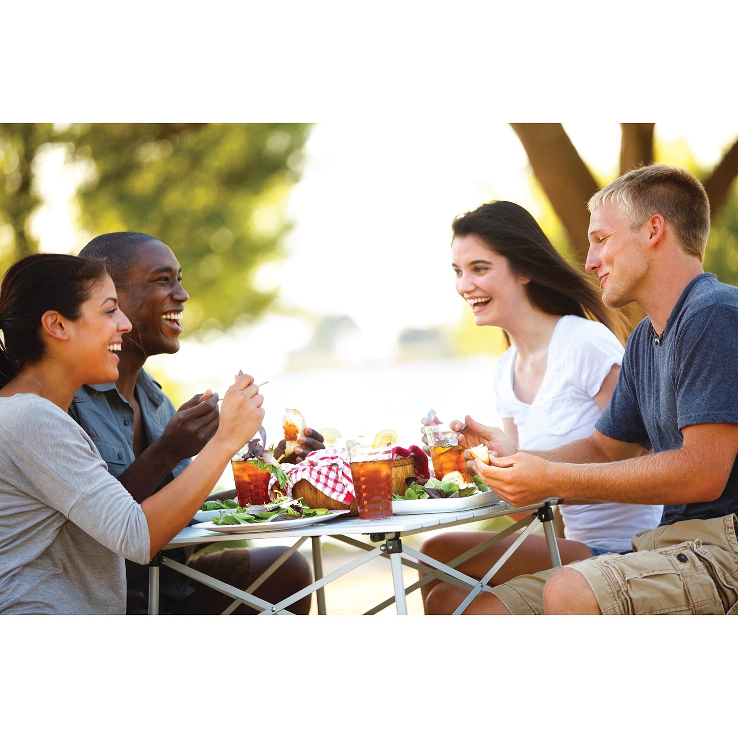 Coleman Outdoor Folding Table, Sturdy Aluminum Camping Table with Snap-Together Design, Seats 4 &