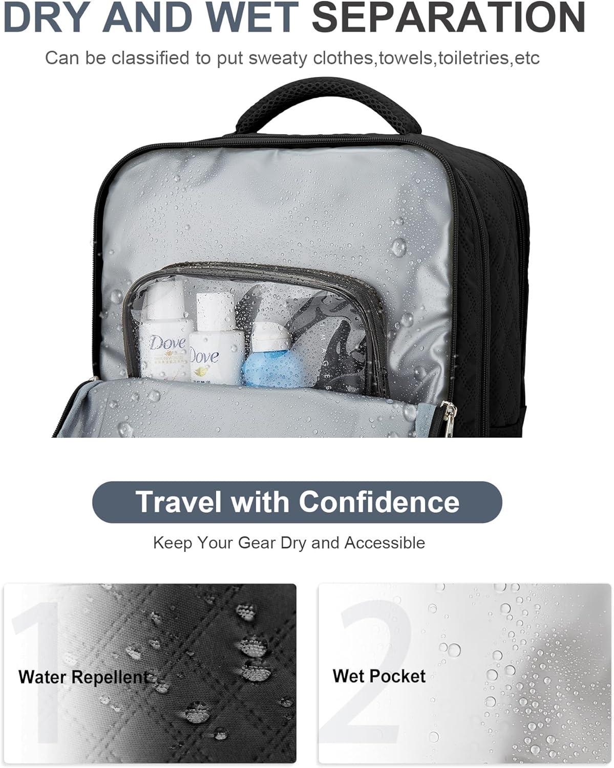 WONHOX Large Travel Backpack Carry on Flight Approved Laptop Work Business Backpack for Women Men Mochila de Viaje