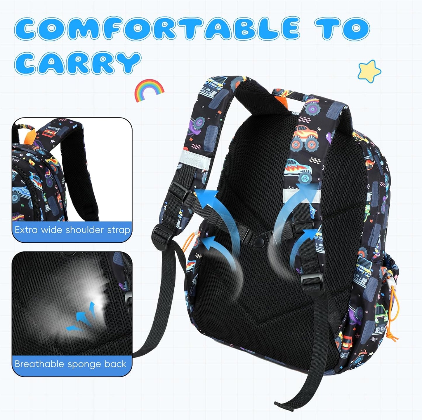 CAMTOP Preschool Backpack for Kids Boys Girls Toddler Backpack Kindergarten School Bookbags for Age 3-8