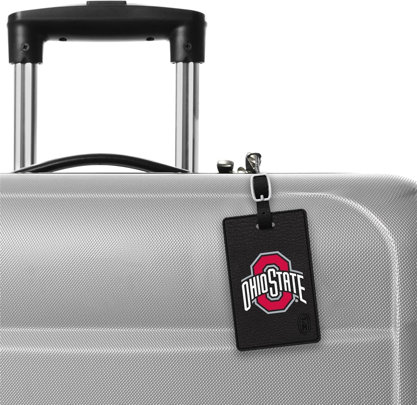 OTM Essentials Ohio State University Faux Leather Luggage Tag, Durable Travel Accessories with Adjustable Strap and ID Card, Classic