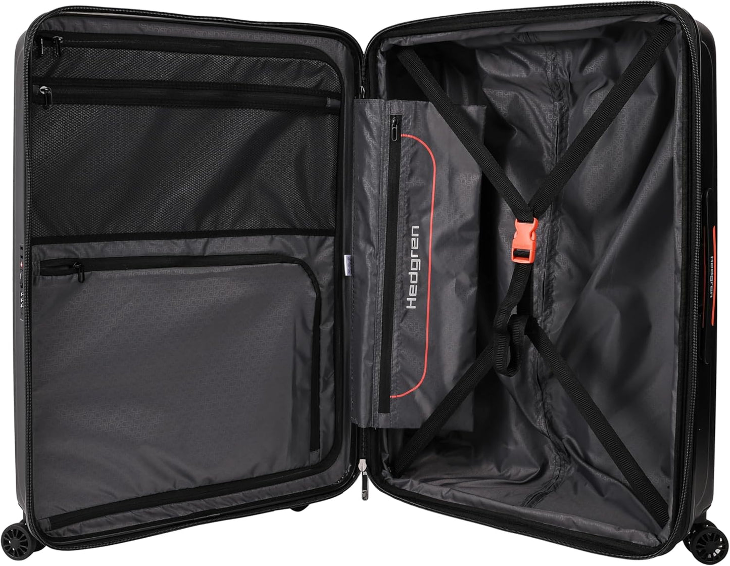 Hedgren Unisex Grip Large Expandable Luggage Black Checked 29 Inch
