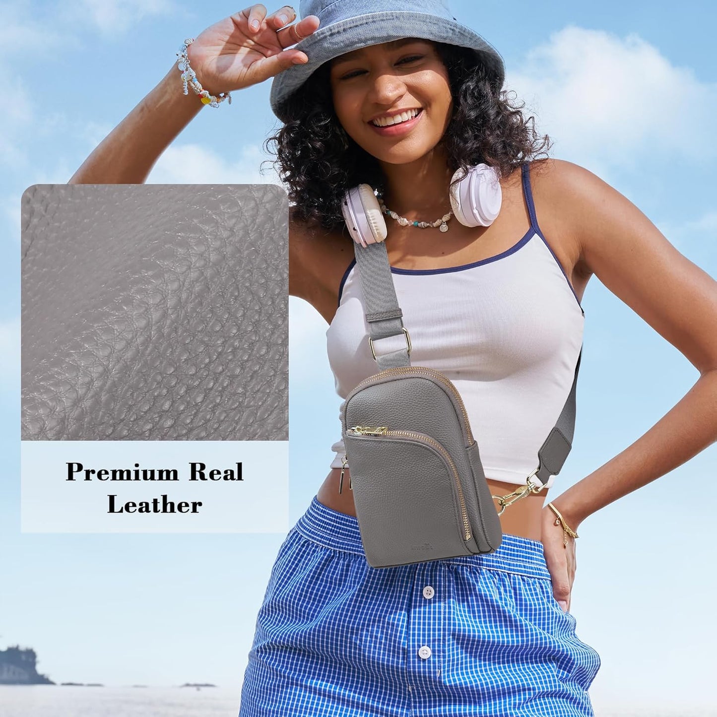 INICAT RFID Blocking Sling Bag Anti Theft Crossbody Bags for Women Travel Fanny Pack Cross Body for Woman Chest Bag