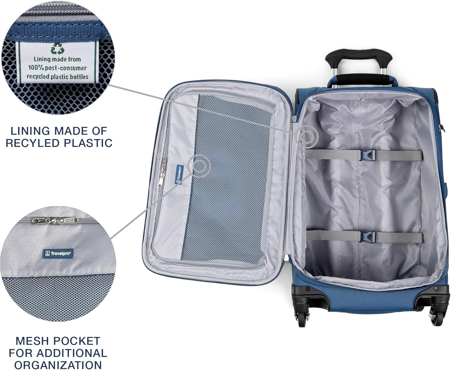 Travelpro Maxlite 5 Softside Expandable Carry-On Luggage with Spinner Wheels, Lightweight, 21-Inch —Ensign Blue