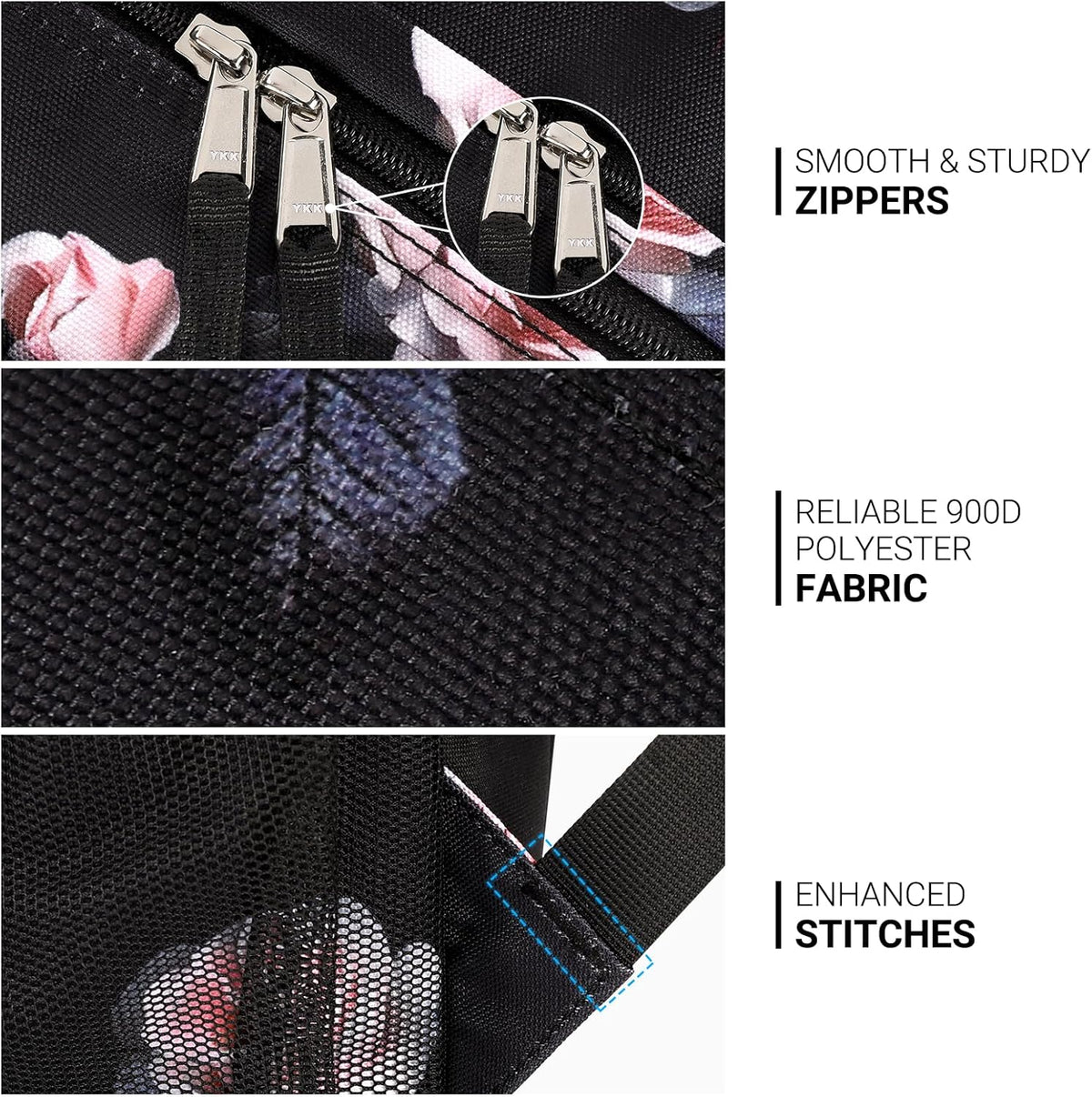 ZORFIN 26L Backpack for College, and Travel: Water Resistant Bookbag - Rose Black