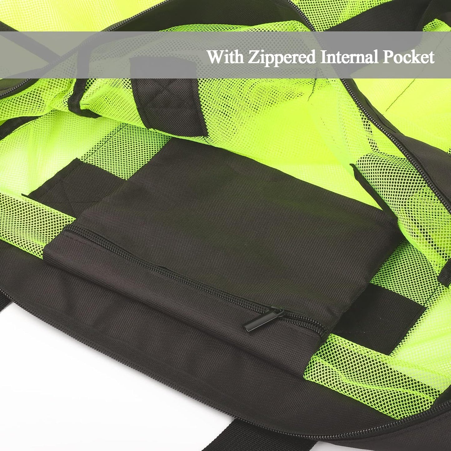 Extra Large Beach Bag Mesh Tote with Zipper and Pockets Ideal for Your Family Cruise/Beach Vacation Essentials