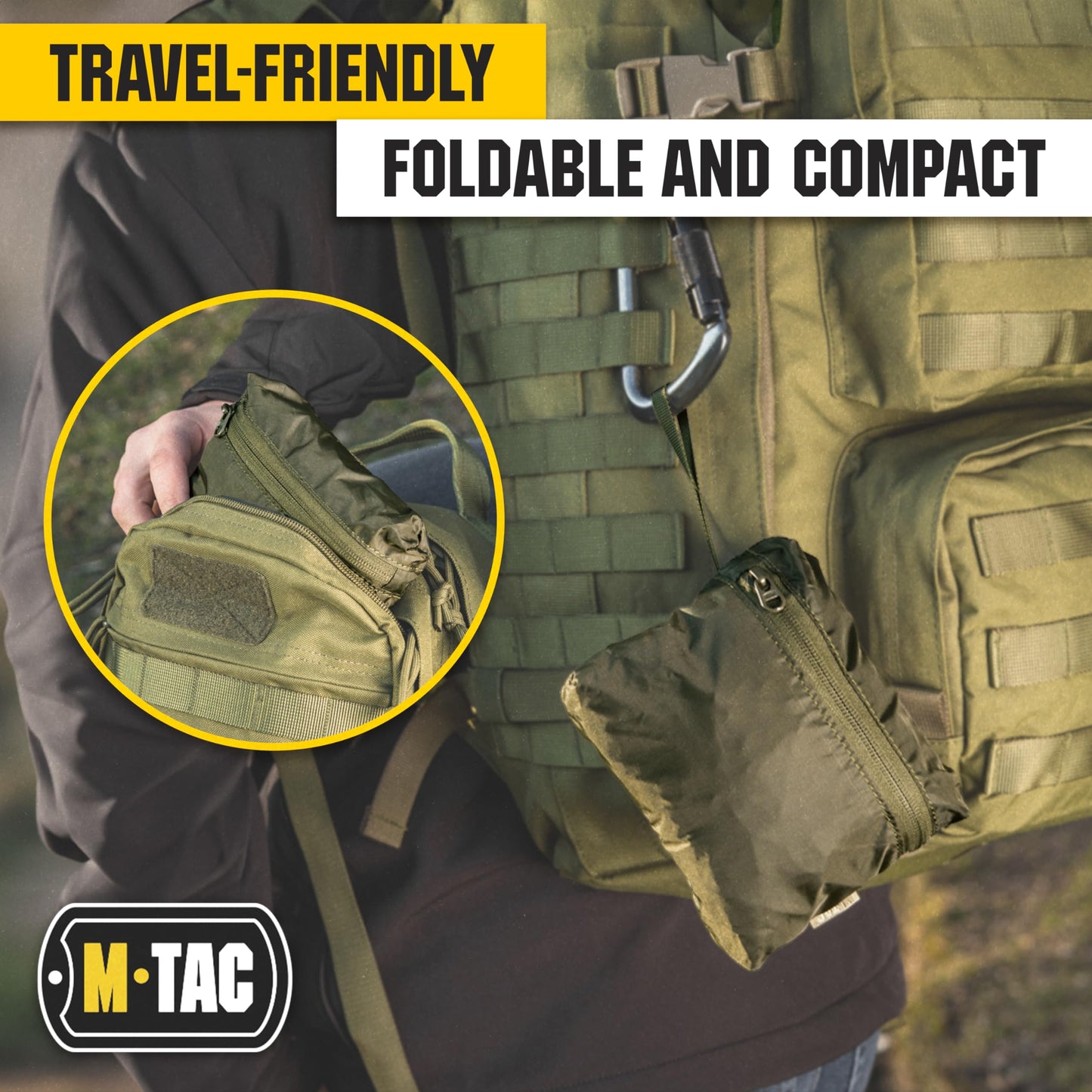 M-Tac Backpack Rain Cover Waterproof - Bag Rain Cover 50-60L - for Hiking Travel Camping Military
